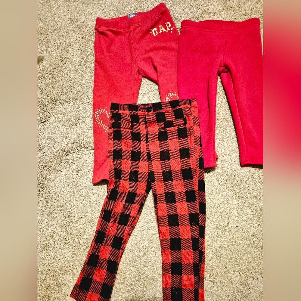GAP Red and Plaid Leggings Set